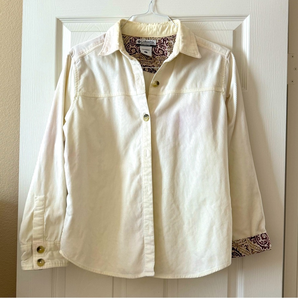 Women’s Columbia Corduroy Top in Ivory Coast- Size Large